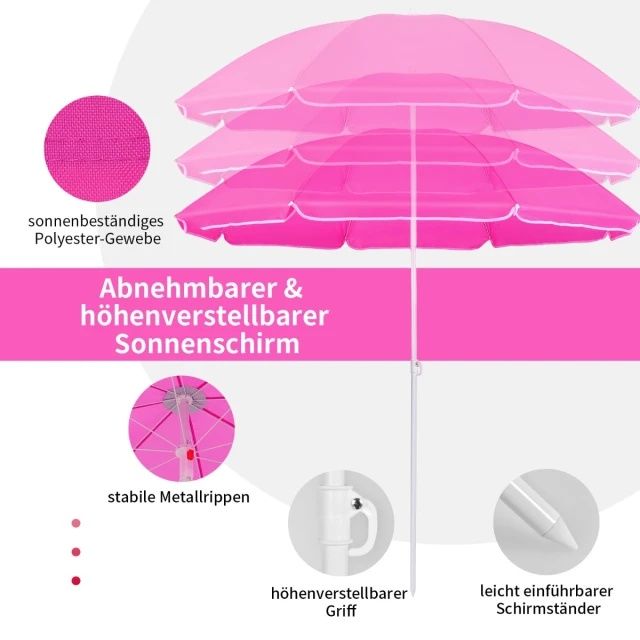 Set scaune, masa și umbrela pliabile