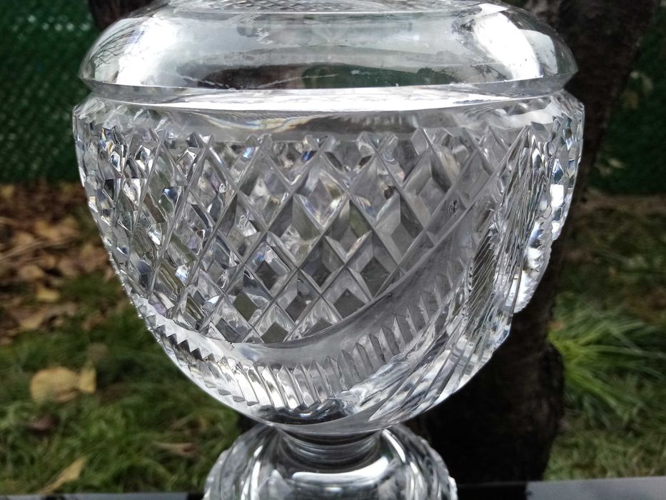 Огромна кристална ваза винтидж