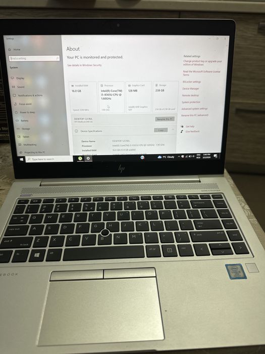 Hp , probook G6 ,840, 250 ssd ,16 gb ram