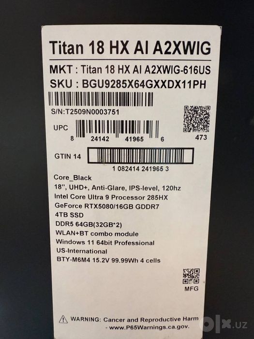 Msi TiTaN 18 HX AI