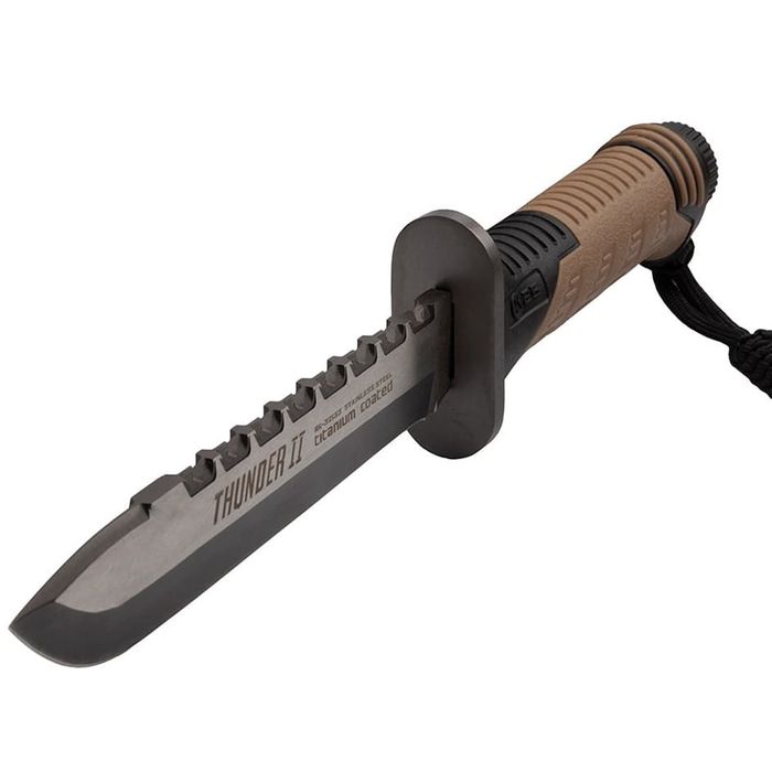 Cutit vanatoare Thunder Sound, otel, 30 cm, bej, teaca inclusa