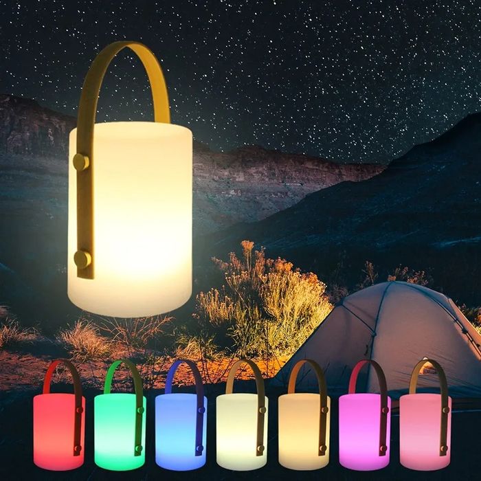 Lampa solara si reincarcabila RGB cu telecomanda