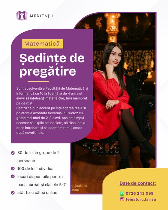 Sedinte de pregatire la matematica