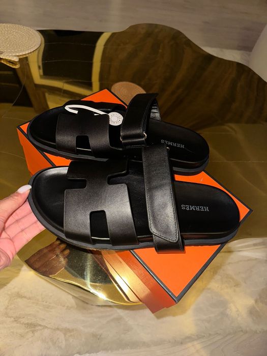 Papuci hermes barbat piele naturala