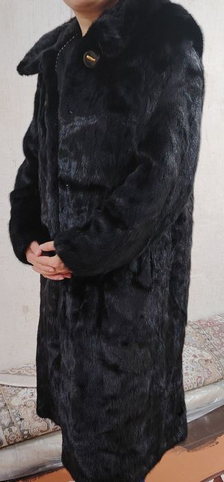 Норковая шуба с капюшоном