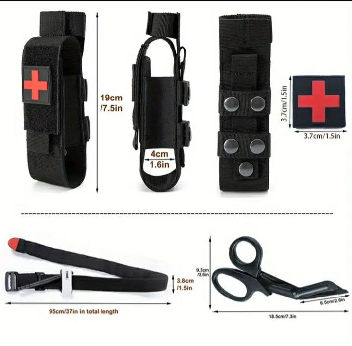 Тактически комплект за бърза помощ-черен