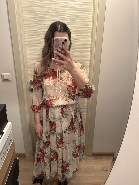 Set de 2 X Rochie midi cu imprimeu nouă