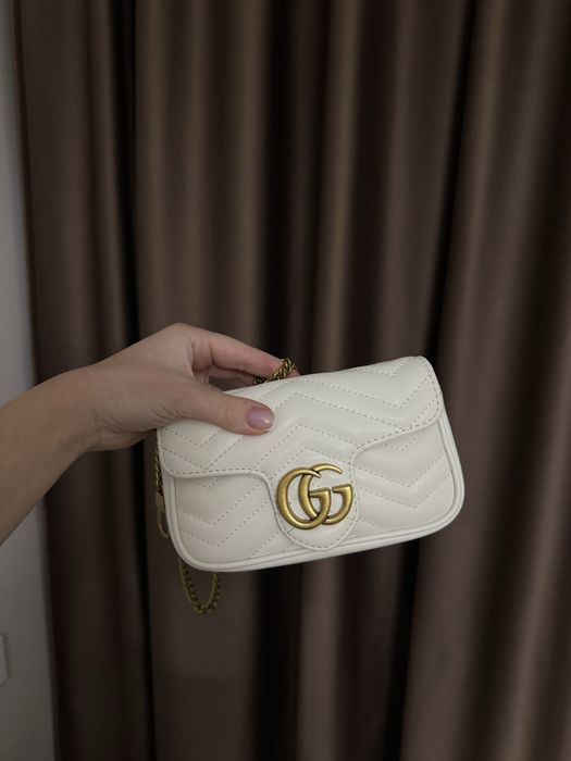 Белая Gucci marmont mini
