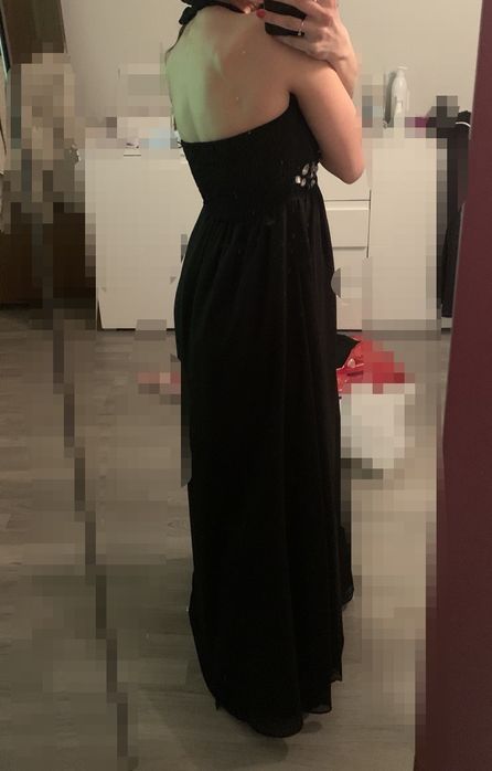 Черна официална дълга рокля