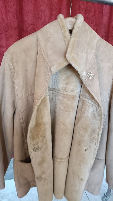 Haina de piele cu blană