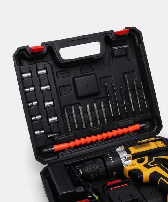 Шуруповерт электро дрель DEWALT 2 батарейки в кейсе с инструментами