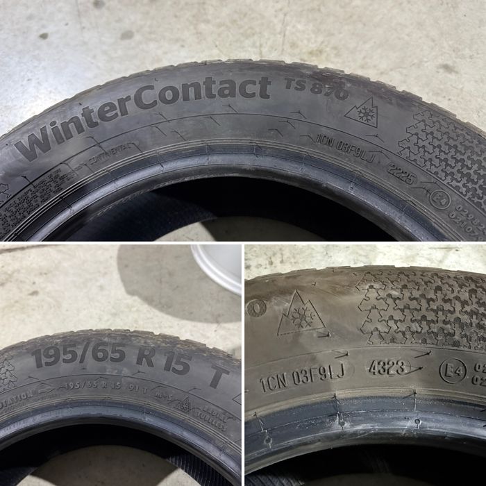 4бр. ОТЛИЧНИ Зимни Гуми 195/65R/15-CONTINENTAL-DOT:2225+4323*8.5м+6.8м