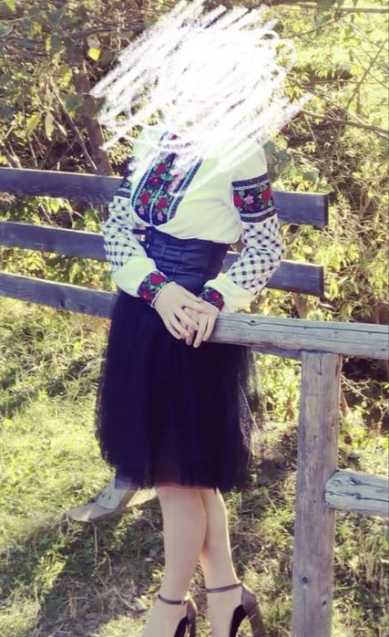 Fusta neagra din voal tulle marime S