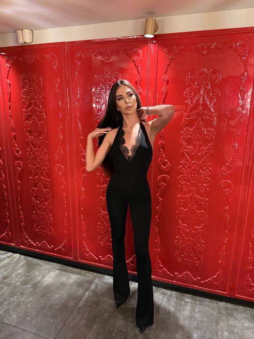 Черна вечерна рокля/черен гащеризон