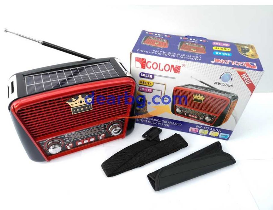 Ретро радио със соларен панел/ Bluetooth/ USB GOLON BT455S