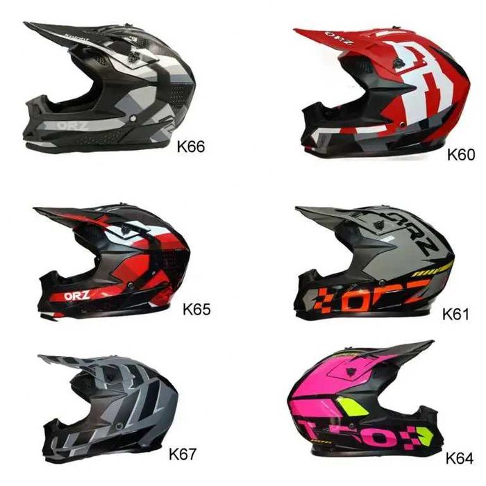 Детски крос атв комплект каска очила ризница наколенки