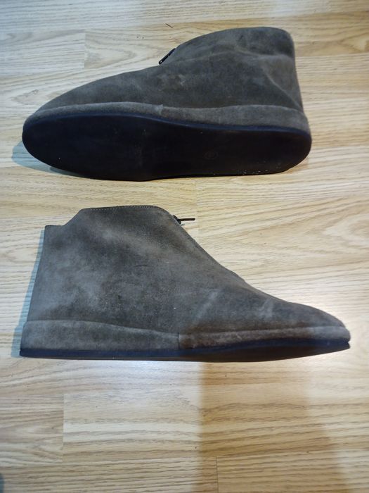 Papuci ghete Fortuna din piele întoarsă cu blană naturală de oaie 44