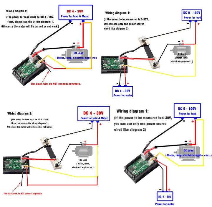Voltmetru Ampermetru DC Voltampermetru de panou 0-100V 10A 50A 100A
