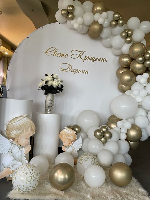 Украса с балони за кръщене