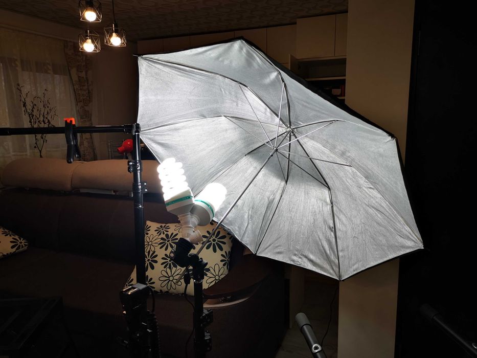 Kit sustinere fundal + lumini, ideal cabina foto sau sedinte foto