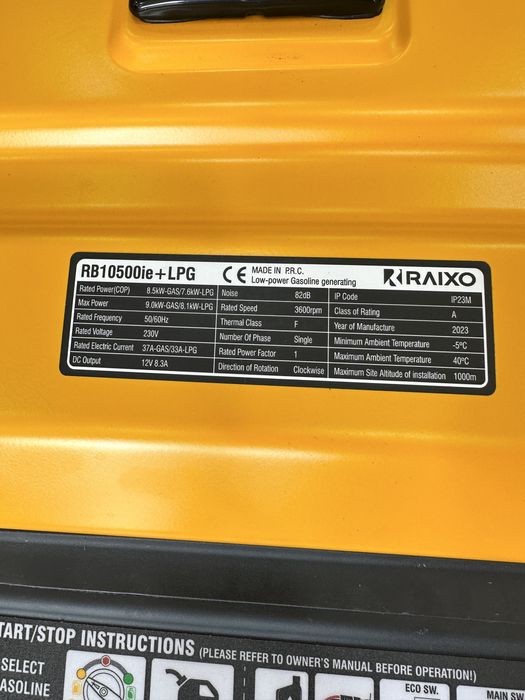 Invertorniy generator Raixo 9kwa gaz+benzin