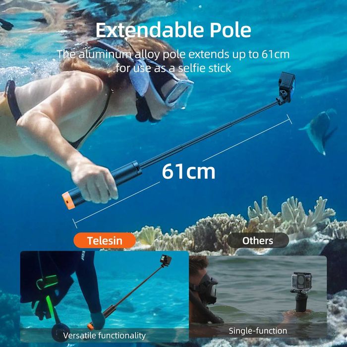 4in1: selfie stick trepied suport filmare plutitor GoPro 9 10 11 12 13