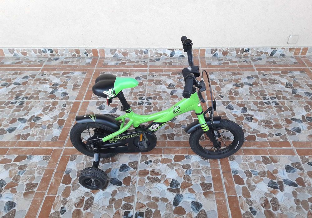 Bicicletă pentru copii 12’ S'Cool XXlite 12-1, ALUMINIU – verde/negru