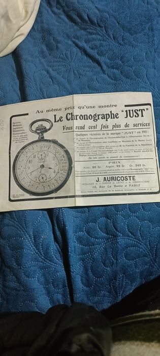 Vând ceas de buzunar Auricoste argint