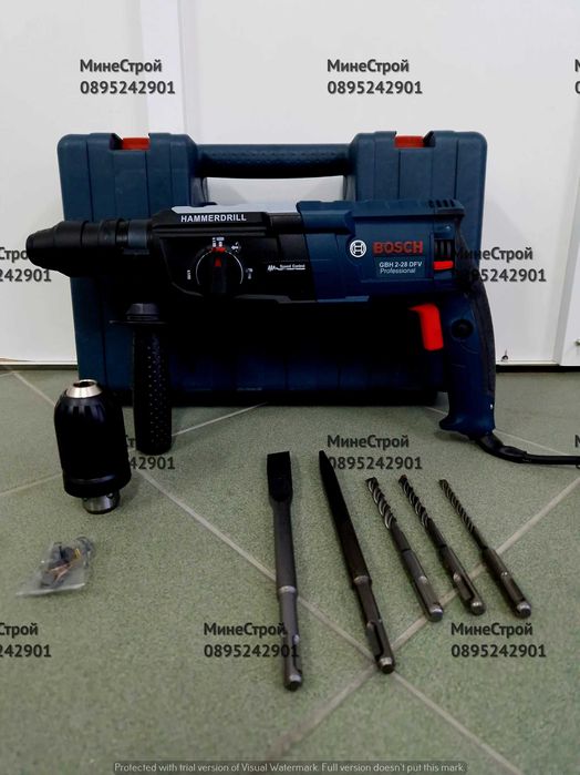 Bosch Перфоратор / Къртач бош SDS Plus 2-28 DFR 1100w+2ри патронник