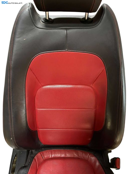 Scaun Dreapta Fata Pasager Piele Rosu Negru Jaguar XF X260 2015 - 2024 [B4765]