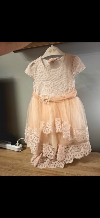 Rochie fete, superba, corai, de ocazie, marimea 104