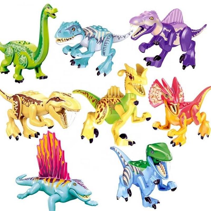 Set 8 Dinozauri tip Lego Jurassic Park: Indominus, Blue, Charlie, Echo