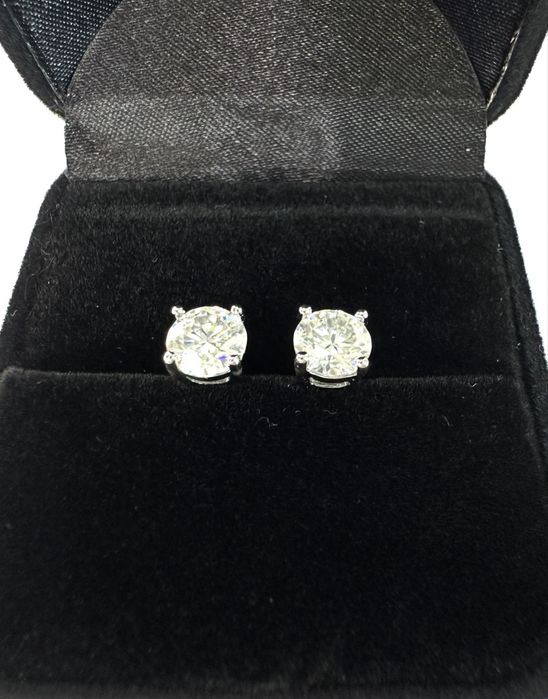 Cercei argint cu Moissanite 1 carat
