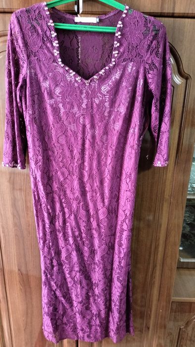 Платье велюр с пайетками