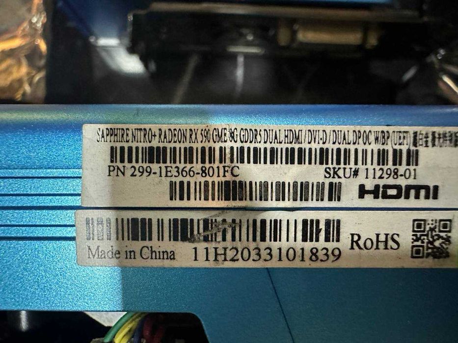Видеокарты Sapphire nitro plus rx 590 GME 2308sp 8gb/ Есть количество