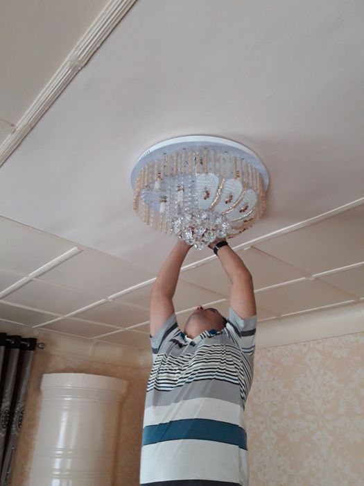 Установка люстры электрик электрическая работы Люстра урнатаман электр