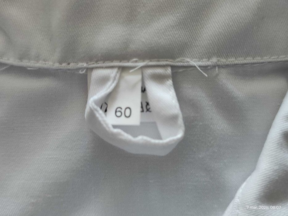 Halat laborator alb, 100% bumbac marime 60 +sort protectie impermeabil