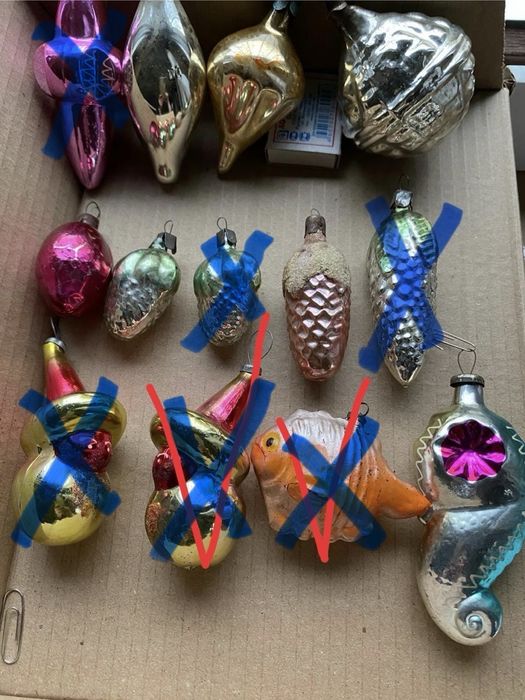 Игрушки ёлочные винтаж времён СССР