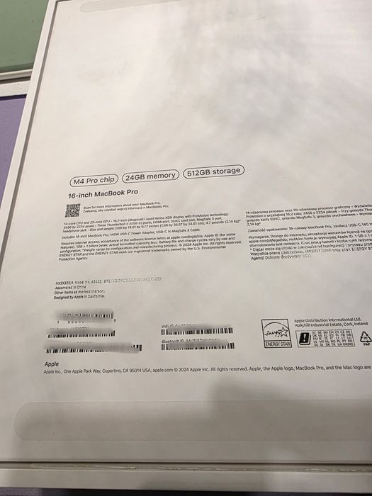 Оригинална кутия за лаптоп APPLE MACBOOK PRO 16 инча