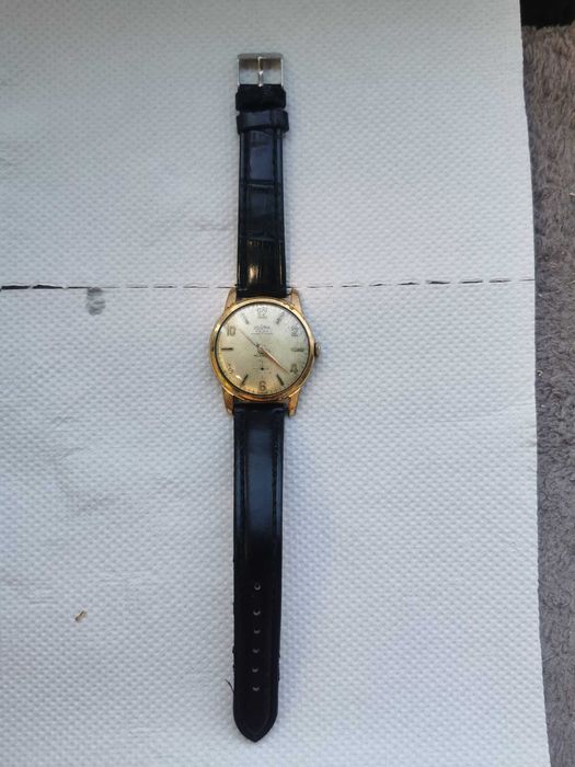 Ceas mecanic Dogma Prima 17 rubine,Swiss Made,anii 1950–1960,curea piele