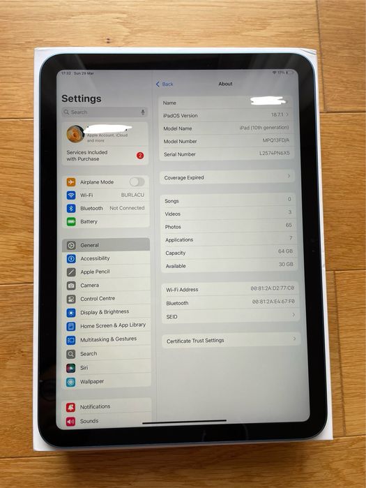 Ipad gen 10 64gb fullbox