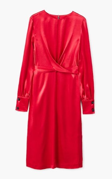 Rochie din satin deosebita de efect chic classy eleganta rosu