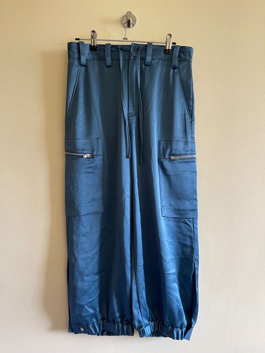 Yohji Yamamoto Y-3 pantaloni cropped cargo matase