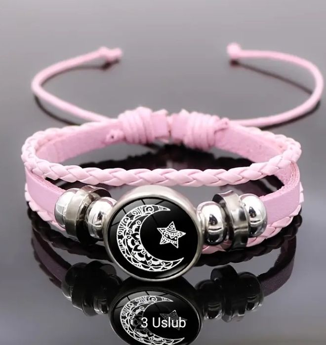 2 dona/to'plam Yorqin Quyosh va Oy Jozibali Brasletlar, Sun'iy Charm