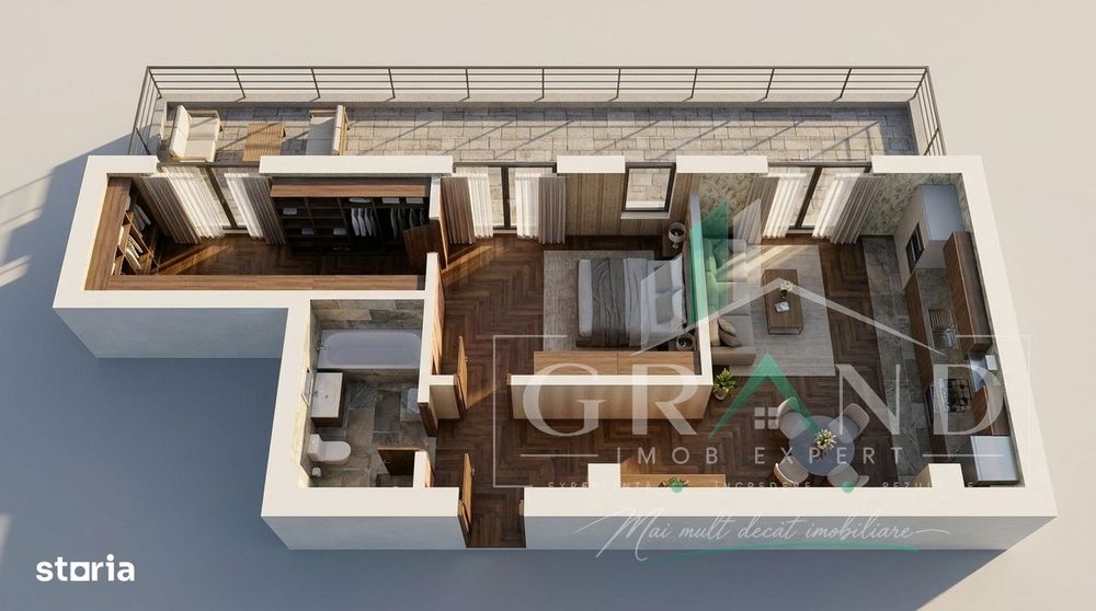Ap 2 camere+dressing+terasa 25 mp | Parcare subterana | Dambul Rotund