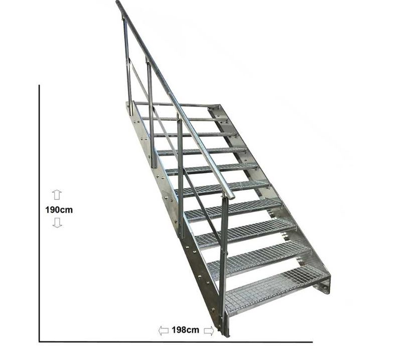 Метално стълбище 10 стъпала | Външни стълби | Поцинковано