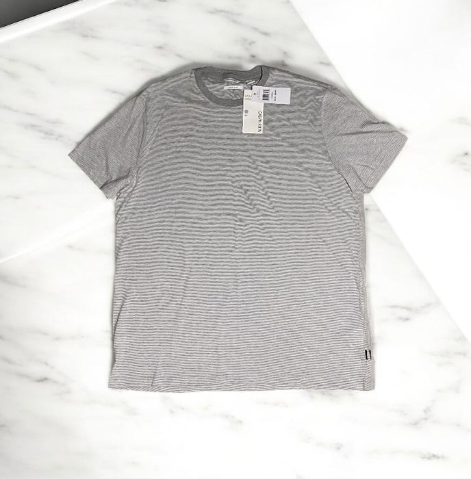 Calvin Klein Liquid Touch Tee – Gray Striped