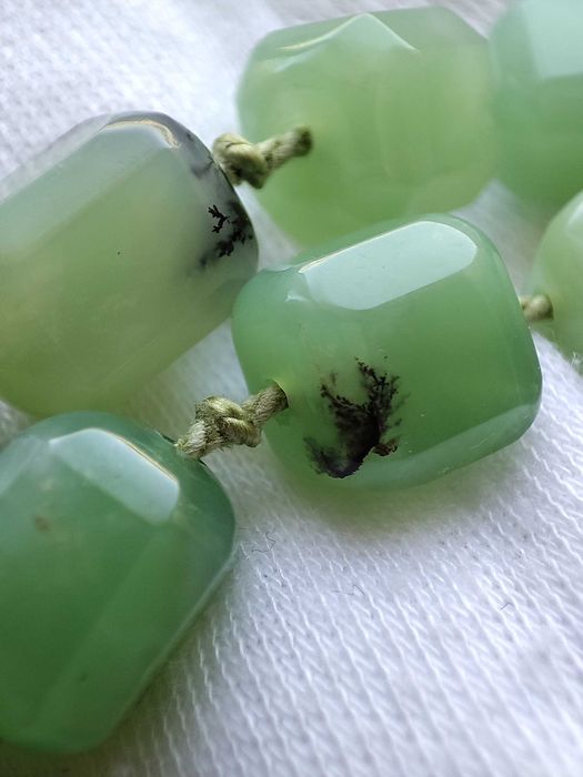 Colier aur 14k cu Crisopraz natural Chrysoprase Lantisor lant crysopraz UNICAT ARTMAX
