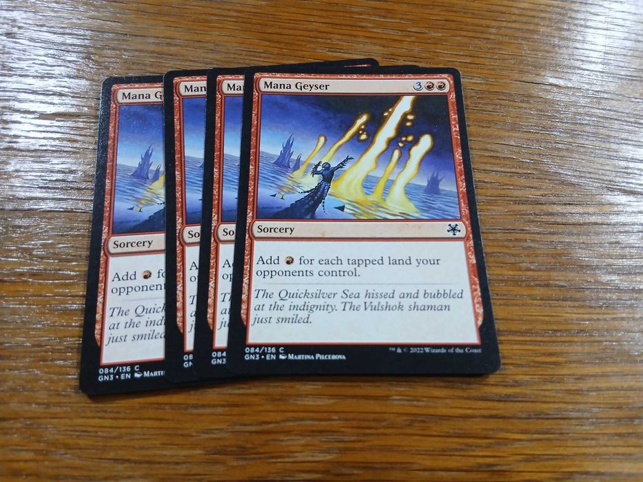 set 4 carti joc Mana Geyser (GN3) pt Magic The Gathering