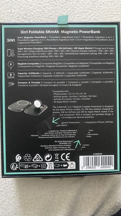 Powerbank 3 in 1 wireless Scapade fold 5000mA